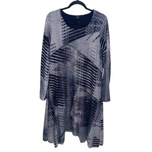 Shana Black Burnout Dress Womens Large Boho Artsy Lagenlook Wearable Art